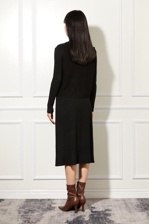 Le Malene 黑色针织收腰连衣裙 11034 商品图2