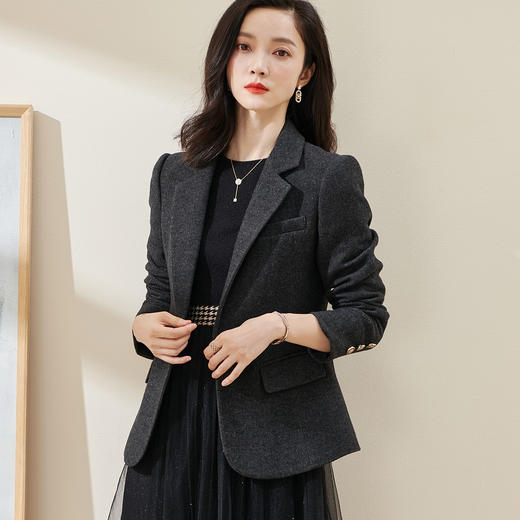 【通勤羊毛西装】米思阳2026春季气质职业简约修身女式西服外套4459 商品图4