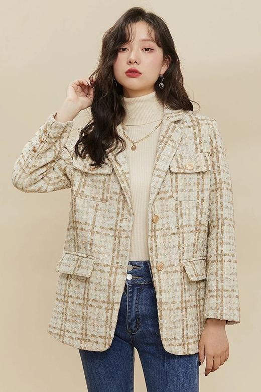 凡兔/ONE-T 小香风格纹西装外套 11097 商品图0