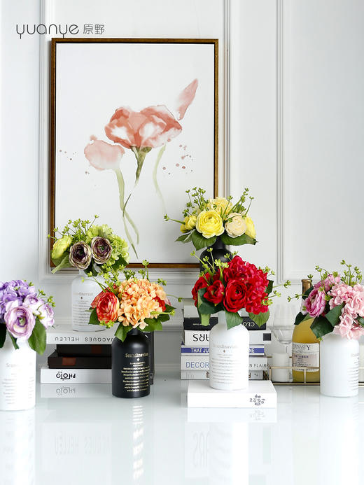 玫瑰仿真花假花海芋花餐桌摆花室内家居客厅轻奢装饰花摆设摆件 商品图0