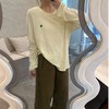 2024新品  软软同款【小马出击】百搭宽松简约秋冬纯色圆领刺绣慵懒风上衣 商品缩略图1