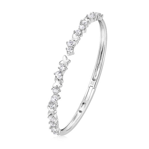 卡蒂罗/KADER 星光蝴蝶手镯 闪闪蝶舞原创设计开口可调节银镯 满镶宝石爆闪吸睛优雅仙气配饰 925银 商品图2