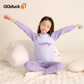 【纯棉】【110-160】【可可鸭】女童撞色插袖纯棉内衣套