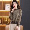 CC-103-92403半高领内搭打底衫女士秋冬季2024新款毛衣宽松提花色洋气 商品缩略图2