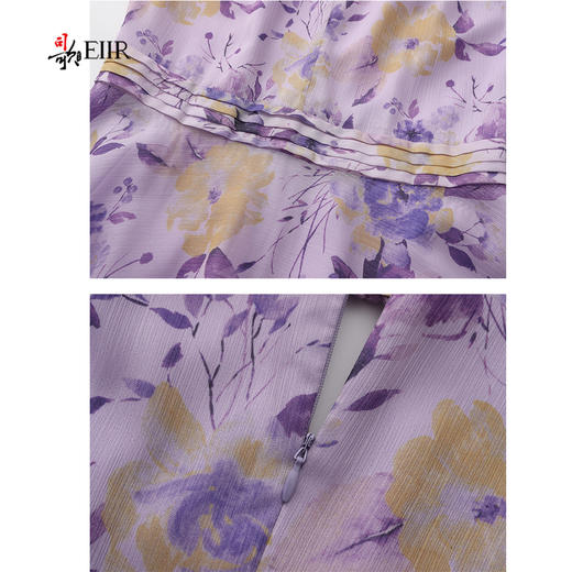 司歌雪纺碎花连衣裙圆领度假收腰长裙春夏女飘逸优雅A891437X 商品图2