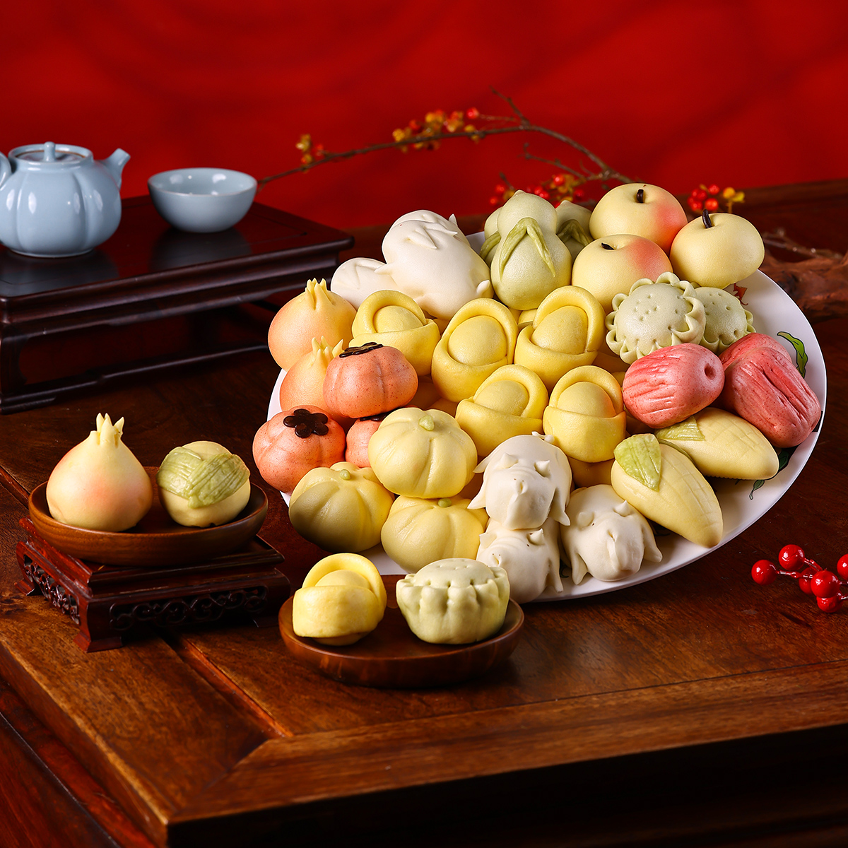 御茶膳房食品家富年丰糕点礼盒装寿桃馒头面果儿手工面点 舌尖上的中国3