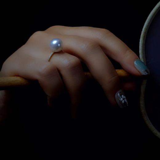 18k镶嵌澳白珍珠戒指 商品图5