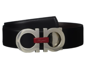 FERRAGAMO菲拉格慕 纯色徽标Logo双面 男款 3cm