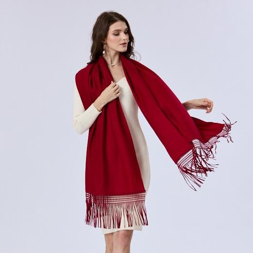 优品堂【流连翩翩】羊毛🐑围巾披肩两用 商品图14