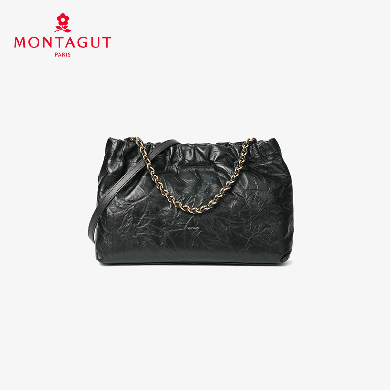 法国梦特娇秋冬新品高级头层牛皮手提斜挎包