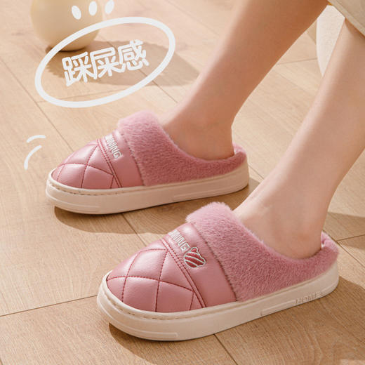 【39.9任选2双】新款毛绒棉拖鞋女冬季情侣居家用室内保暖月子鞋防滑厚底毛毛拖鞋💕 商品图0