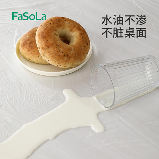 FaSoLa一次性桌布加厚防水台布长方形圆桌塑料薄膜露营野餐垫 商品图2