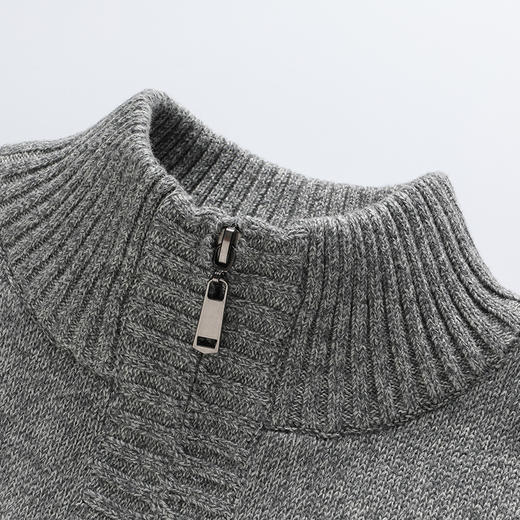 【加绒】【新款DAB】大依优型大码男装立领拉链毛衣开衫外套针织休闲加肥加大男士胖子大码内搭上衣 商品图9