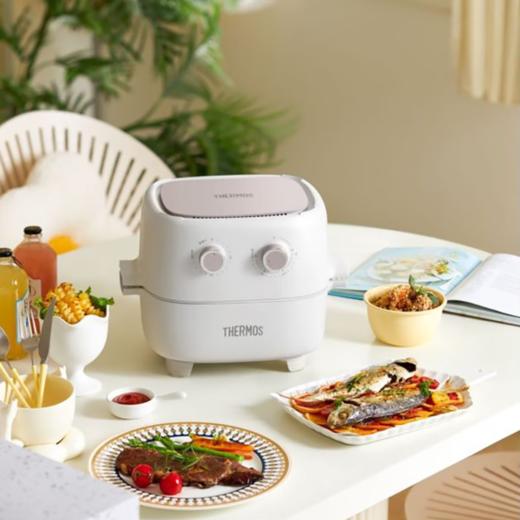 【积分兑换】膳魔师（THERMOS） 多功能料理锅空气炸锅家用电火锅电炸煮锅分体式蒸煮一体煎烤料理锅电锅4L EHA-5734A 商品图1