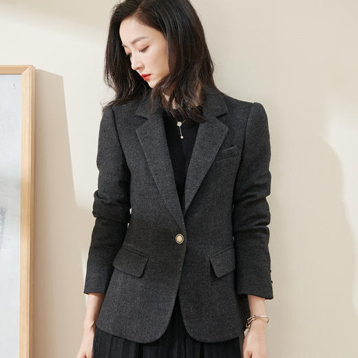 【通勤羊毛西装】米思阳2026春季气质职业简约修身女式西服外套4459 商品图3