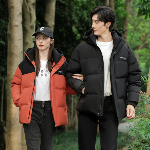 麦壳2024年秋冬新款情侣格纹连帽羽绒服MK02556 新国标鸭绒(绒子含量90%)【3-7 发货】 商品图0