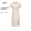 司歌改良旗袍裙连衣裙圆领短袖开叉收腰春夏女A891484X 商品缩略图0