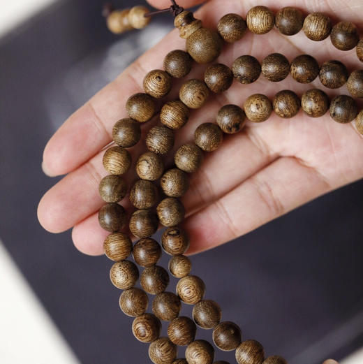 【青山特惠】8mm108颗 文莱 正区九分沉 野生料 沉香手串 28.1g C9009 商品图7