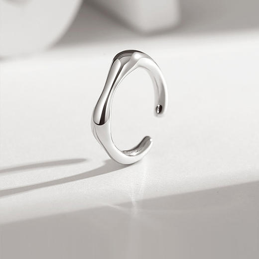 【顺丰包邮】01900 洛诗琳设计感S925纯银简约开口素戒(可调节)0062 商品图4