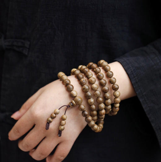 【青山特惠】8mm108颗 文莱 正区九分沉 野生料 沉香手串 28.1g C9009 商品图8