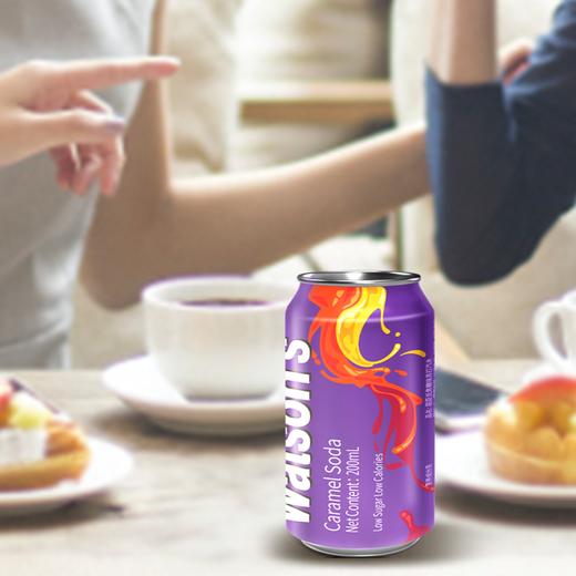 屈臣氏苏打水焦糖味200ml*30罐mini整箱装低糖低卡碳酸饮料汽水 商品图3