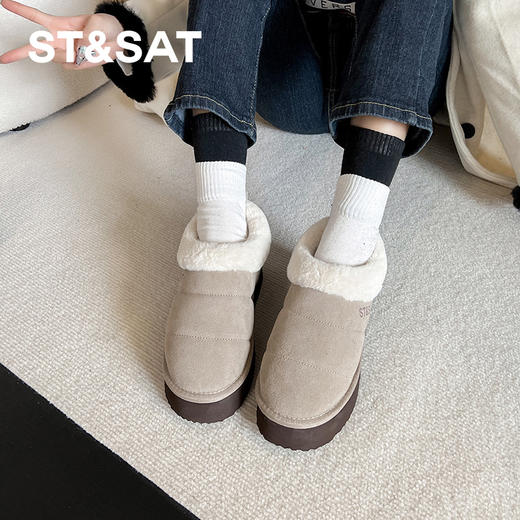 星期六24冬时尚百搭新增高厚底毛毛棉鞋SSC4110F38 商品图5