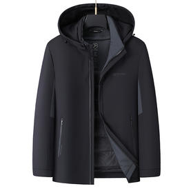 【可拆卸内胆】【90白鸭绒】【新款DWY】大依优型大码羽绒服可拆卸帽连帽外套加肥加大上衣男士外套胖子