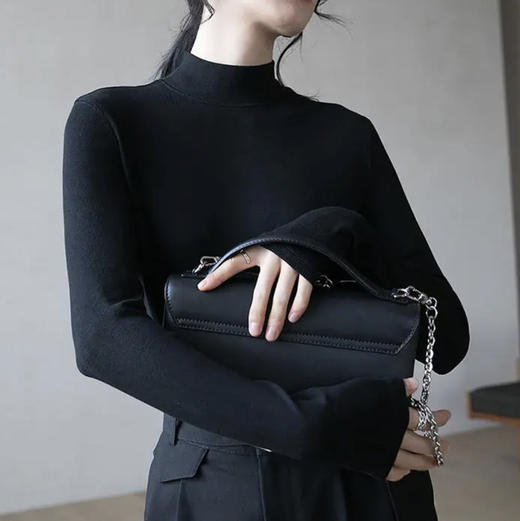 男女同款 德绒竖条半高领发热绒打底衫  内里舒适绒面 接触皮肤无刺激 蓄热恒温 发热保暖 商品图4