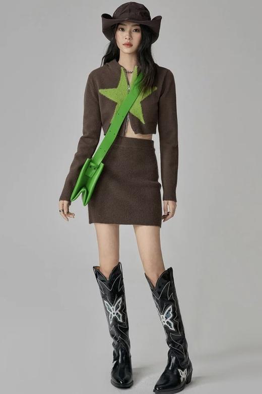 EPTISON/衣品天成 修身短款开衫外套短裙两件套 18978 商品图2