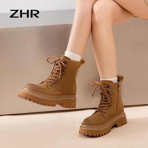ZHR大黄蜂马丁靴女2023新款马丁靴厚底靴子女冬季加绒英伦小短靴 商品图3