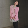 【顺丰包邮】01727 洛诗琳假两件设计感欧根纱拼接粉色西装外套226852 商品缩略图1