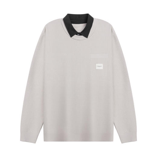 【断码清仓】HX 冬季衬衣领毛衫假两件领Y107440009101 商品图0