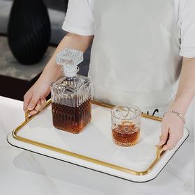 【米白/典雅黑】娜家轻奢皮革托盘