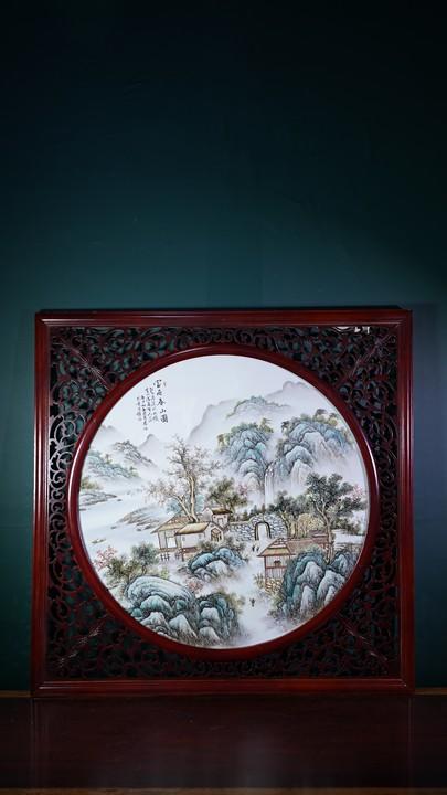 富居春山图瓷板 商品图0