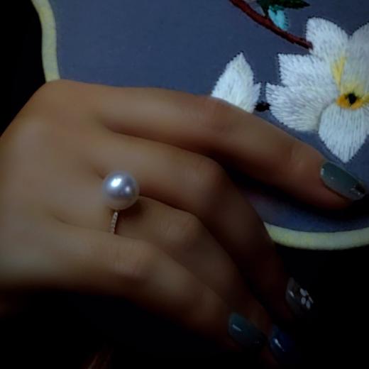 18k镶嵌澳白珍珠戒指 商品图7