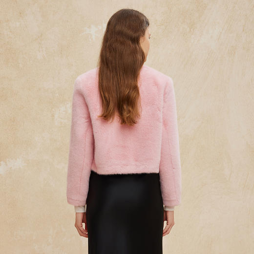 PH105斯尔丽24冬季新款复古皮毛一体颗粒绒剪绒小香风时尚仿皮草外套 商品图1