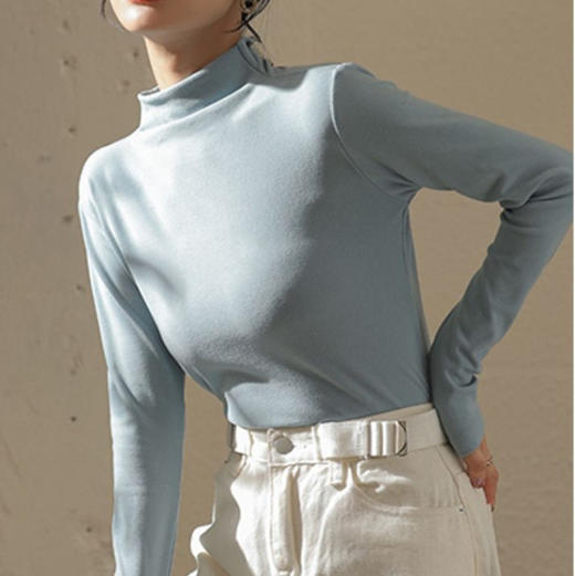 男女同款 德绒竖条半高领发热绒打底衫  内里舒适绒面 接触皮肤无刺激 蓄热恒温 发热保暖 商品图3