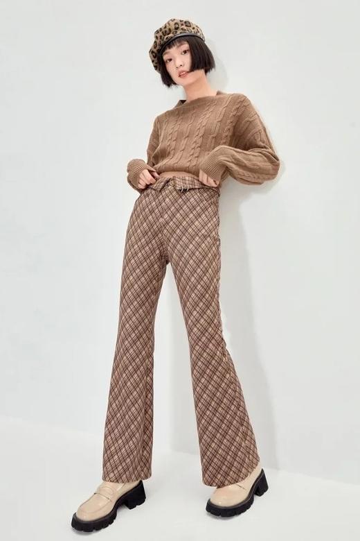 LED'IN 格纹复古微喇叭裤 19002 商品图1