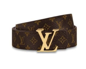 LOUIS VUITTON Mini Monogram 腰带 帆布 女款 棕色 宽 2.5cm