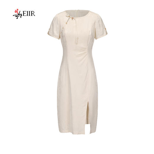 司歌改良旗袍裙连衣裙圆领短袖开叉收腰春夏女A891484X 商品图4