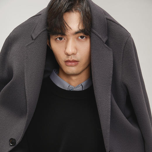 【100%羊毛】柒牌男士毛呢大衣秋冬新品商务休闲中长款双面呢外套	127D70200 商品图2