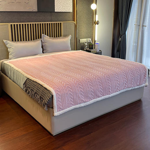 【满5件送盖毯一条】洁丽雅毛毯加厚冬季珊瑚绒披肩 100*120cm 商品图1