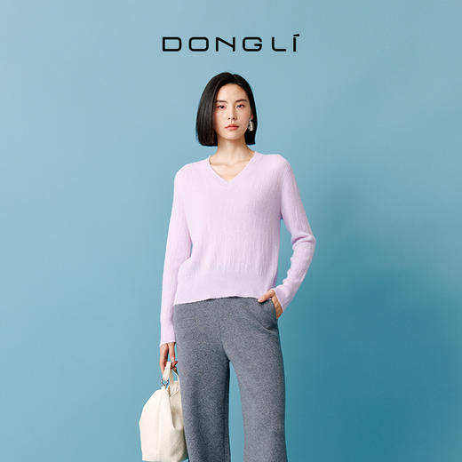 东黎 • 山羊绒女士秋冬V领松密度套头衫 4629 商品图1