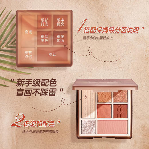 AKF  七色综合眼影盘 02落日摩卡9g 商品图0