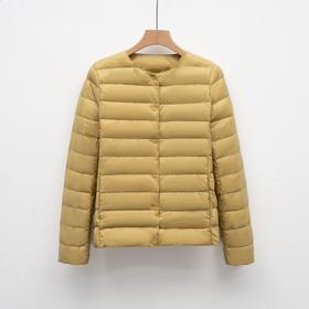 平湖轻薄短款圆领，简约纯色长袖羽绒服内胆CX-50女圆领长袖