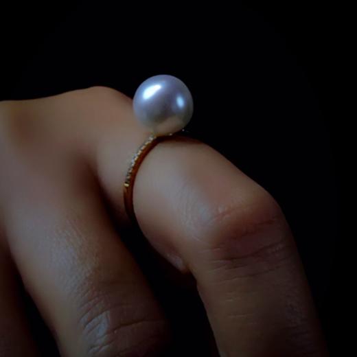 18k镶嵌澳白珍珠戒指 商品图3