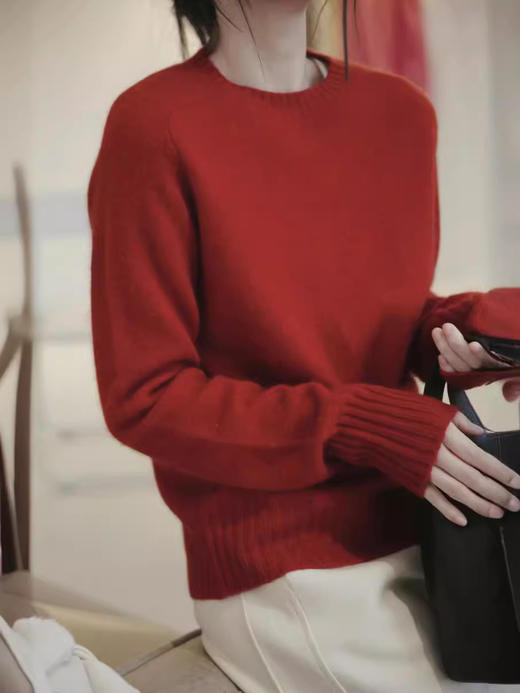 【100%纯羊毛软糯毛衣】秋冬加厚宽松套头慵懒风 打底针织衫上衣外穿  商品图4