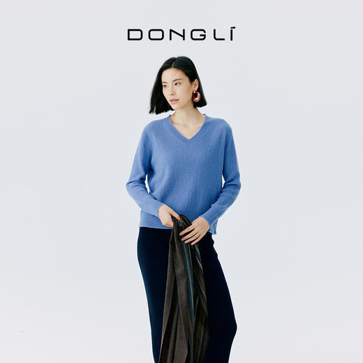 东黎 • 山羊绒女士秋冬V领松密度套头衫 4629 商品图6