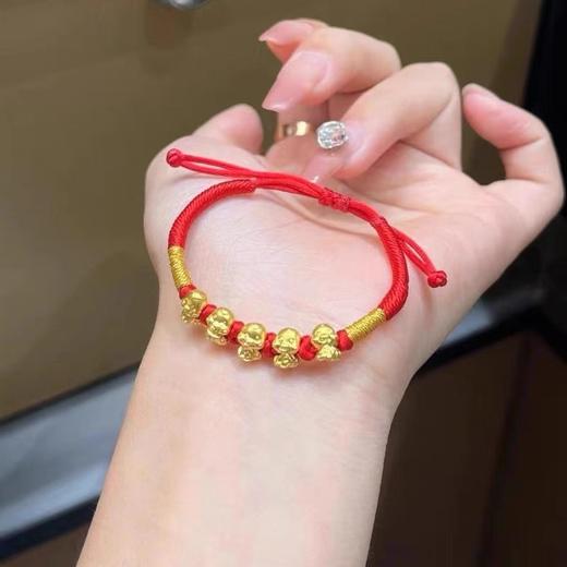五福蛇手链女生足金红手绳女蛇年本命年 商品图1