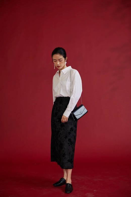 【清仓不退换】【高品质私服】【新中式提花松紧腰开叉半裙】质感舒适柔软但自带筋骨【无标出货 介意慎拍】 商品图1